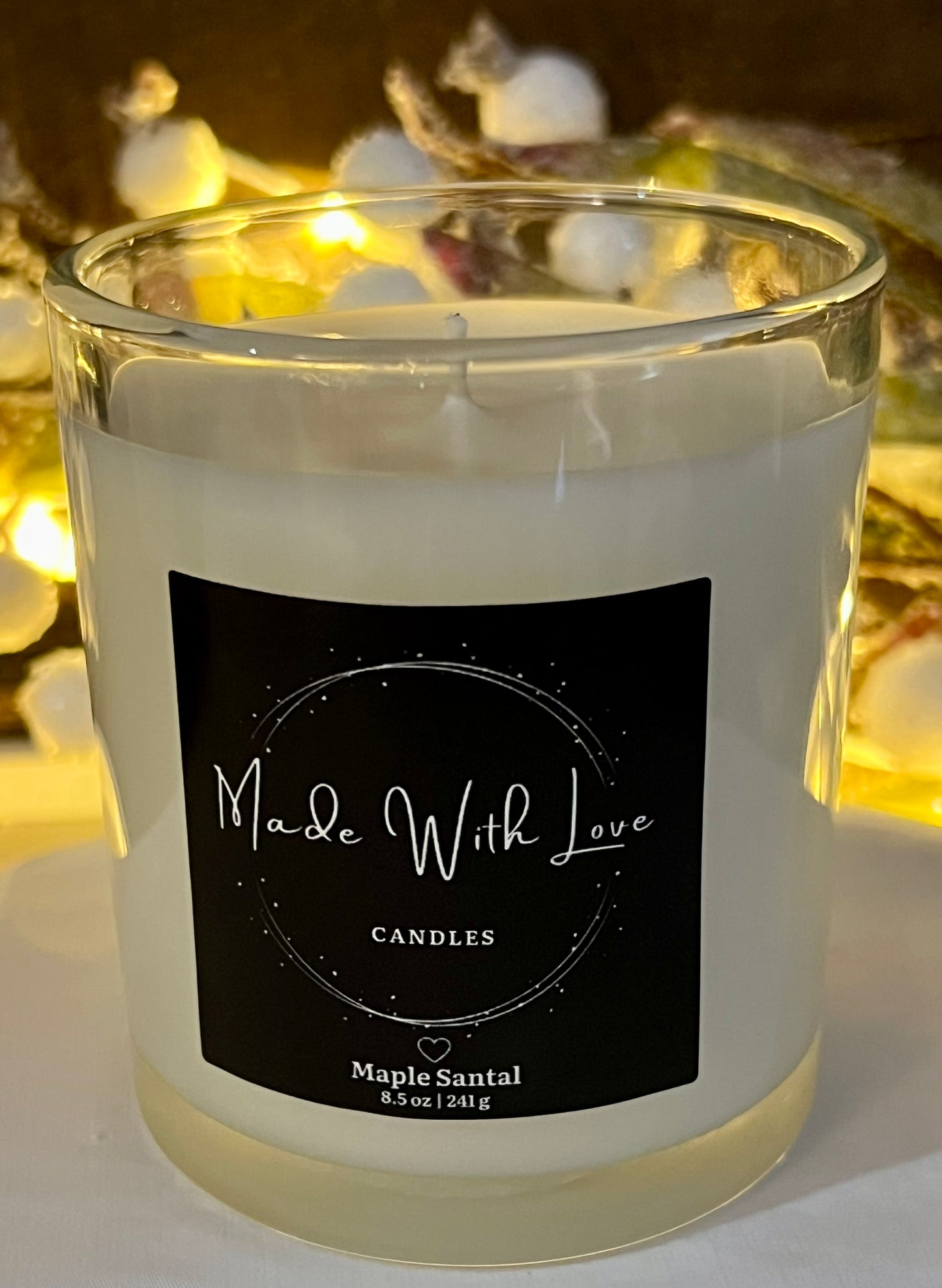 8 oz Clear Glass Candle
