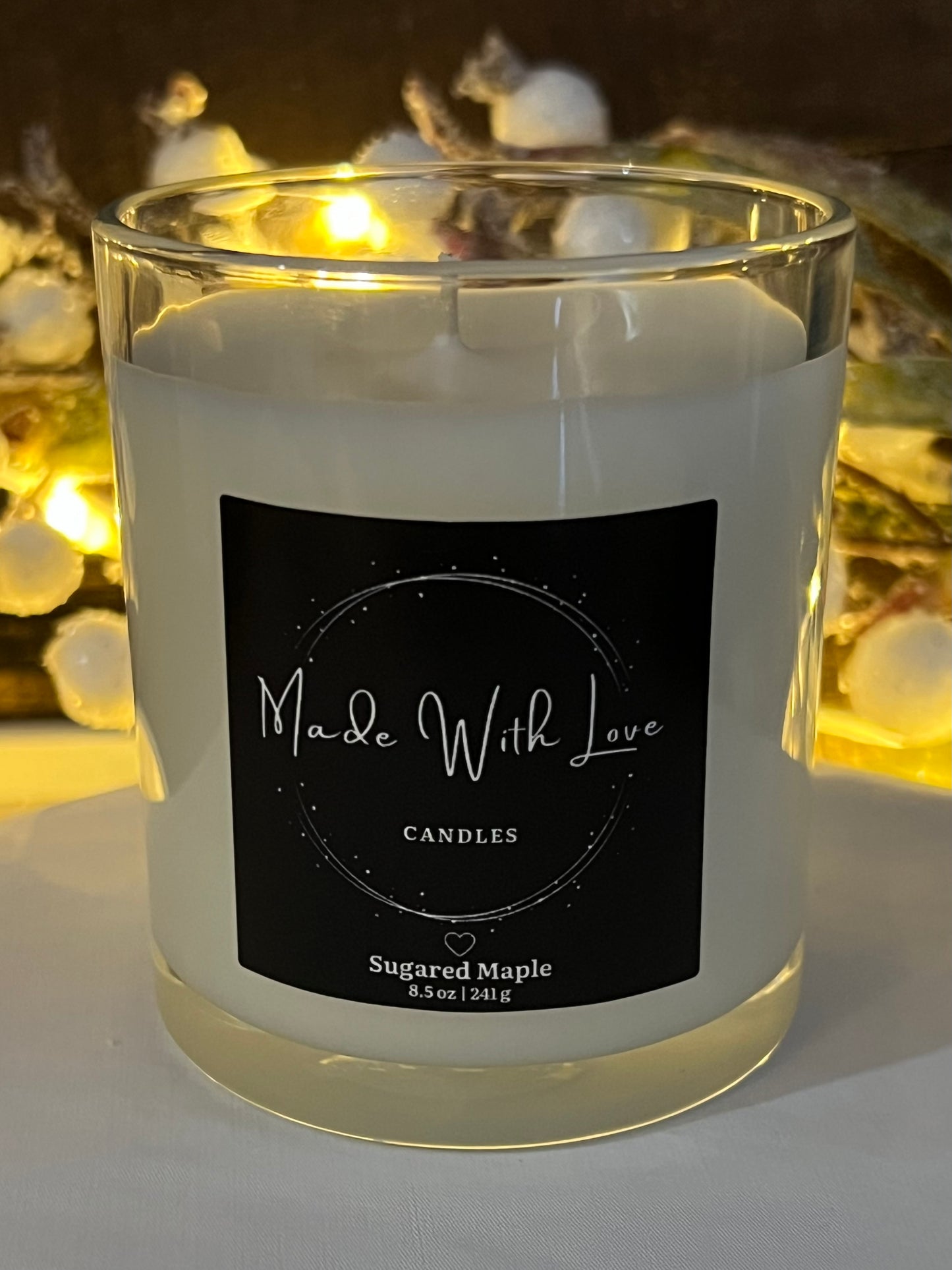 8 oz Clear Glass Candle