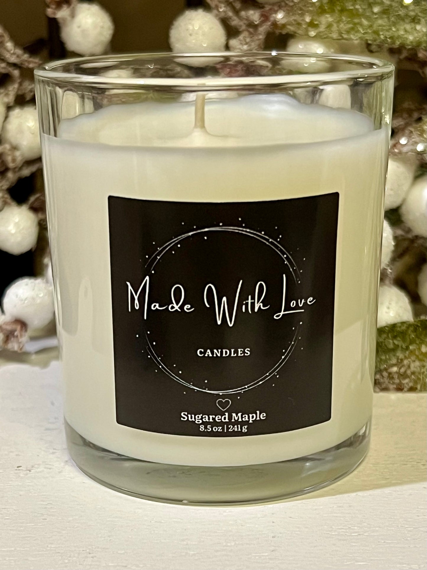 8 oz Clear Glass Candle