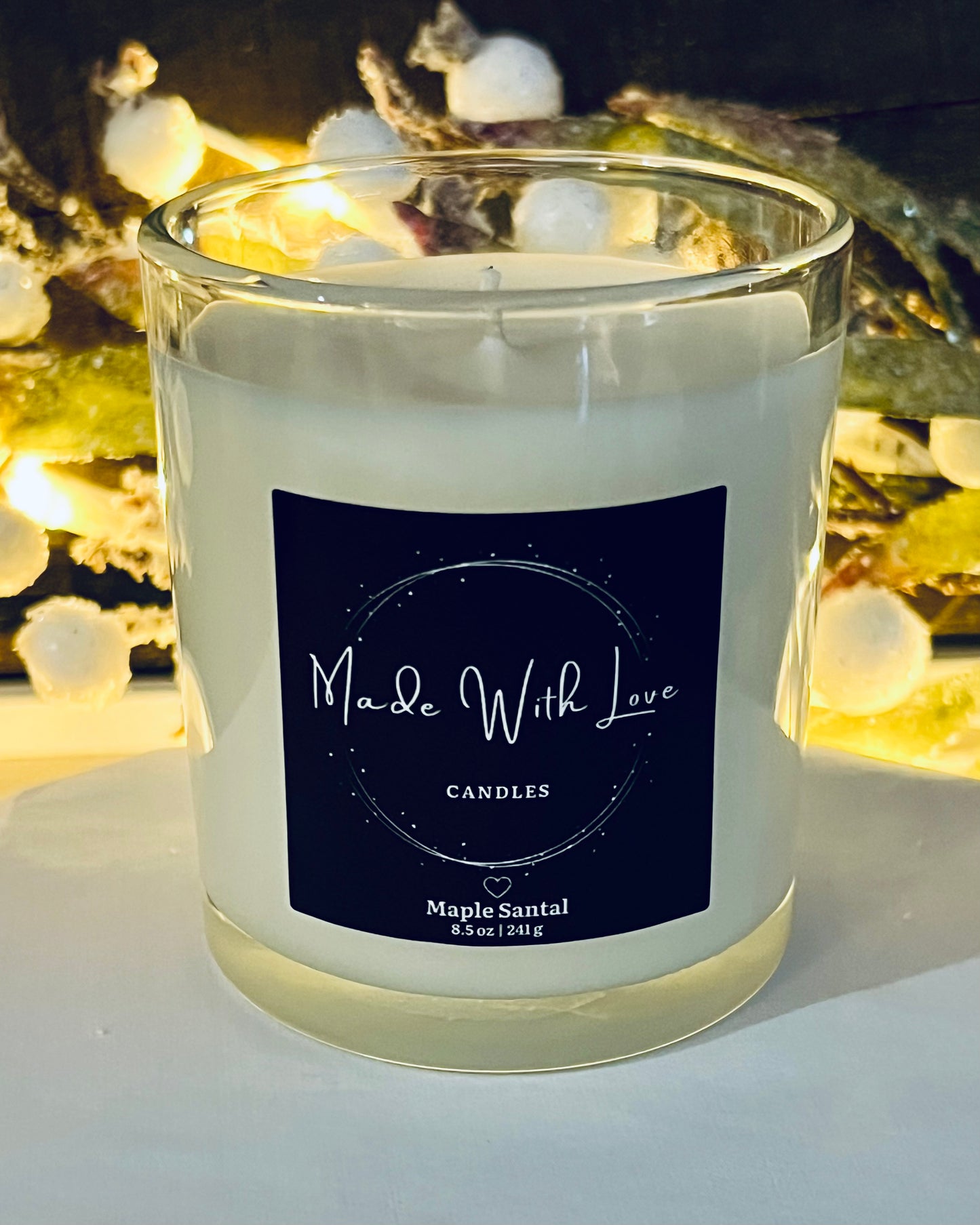 8 oz Clear Glass Candle