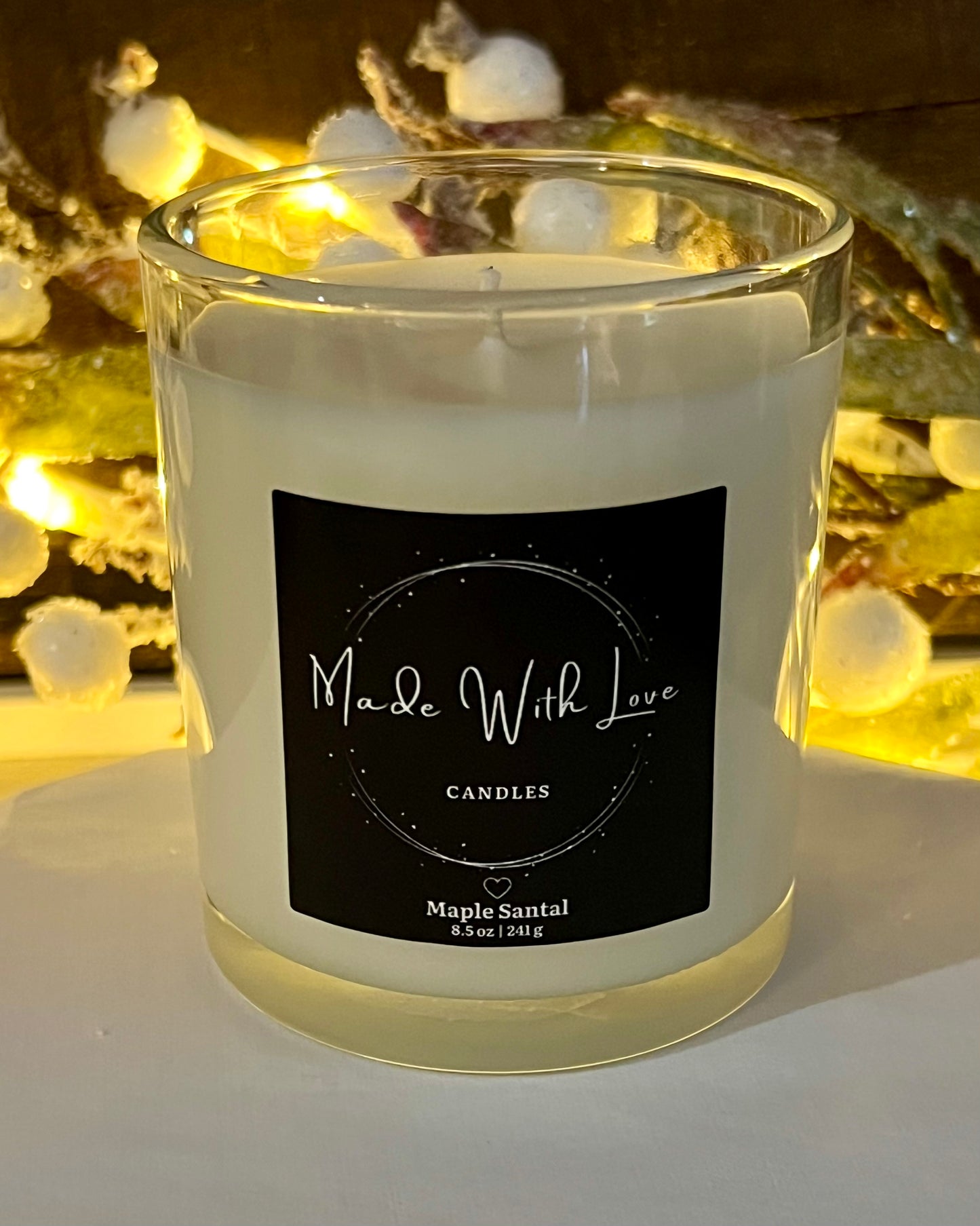 8 oz Clear Glass Candle