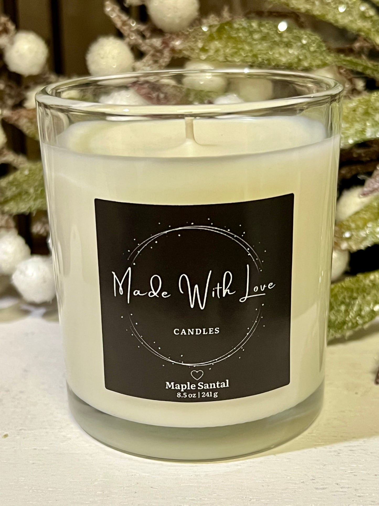 8 oz Clear Glass Candle