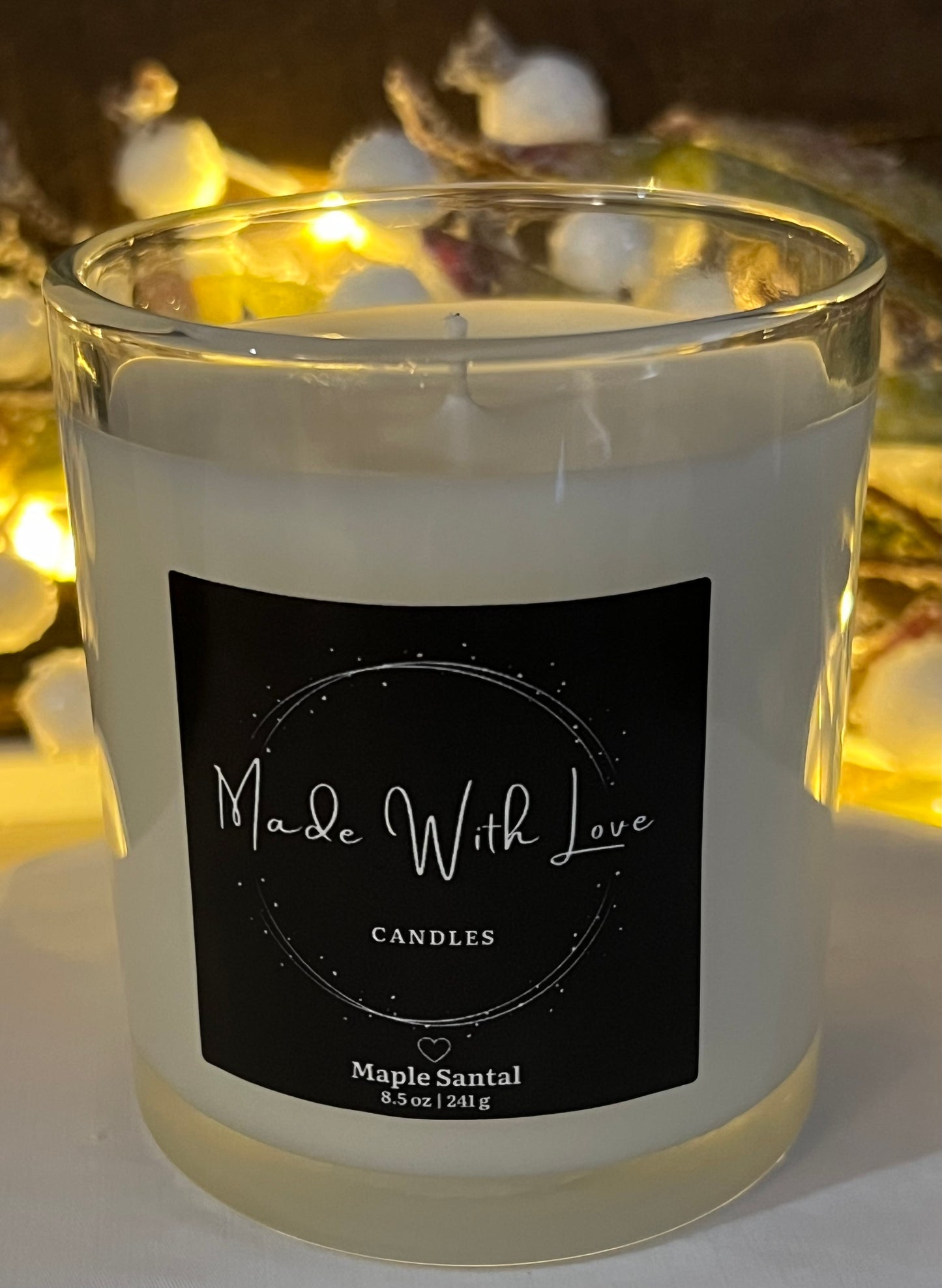 8 oz Clear Glass Candle