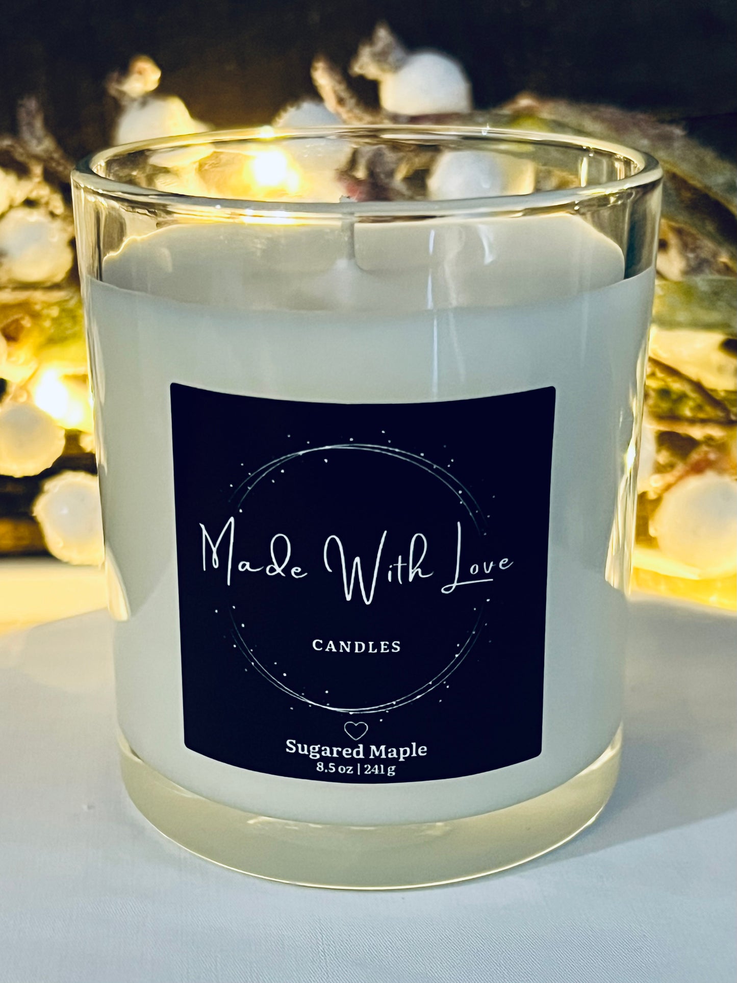 8 oz Clear Glass Candle